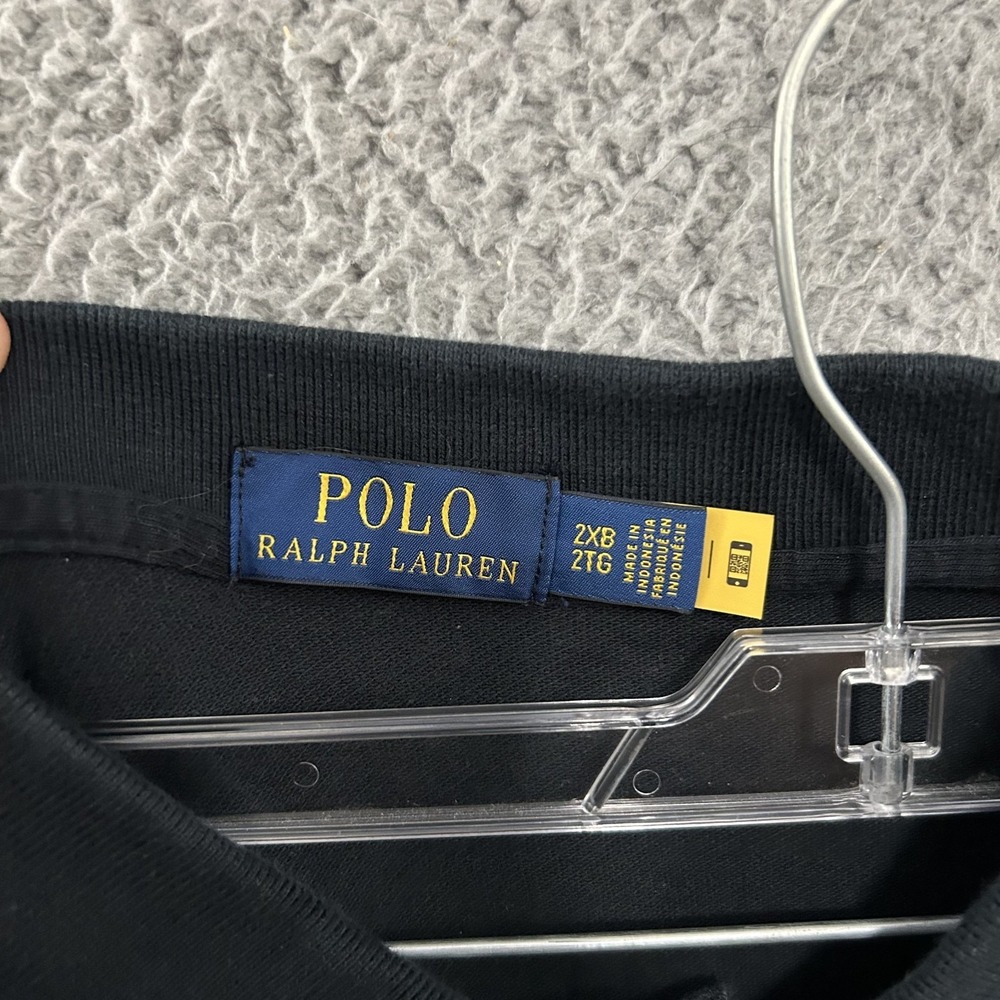 Polo Ralph Lauren Shirt Mens 2XB Big Black Polo Cotton Pony Preppy Golf Rugby - Picture 5 of 10